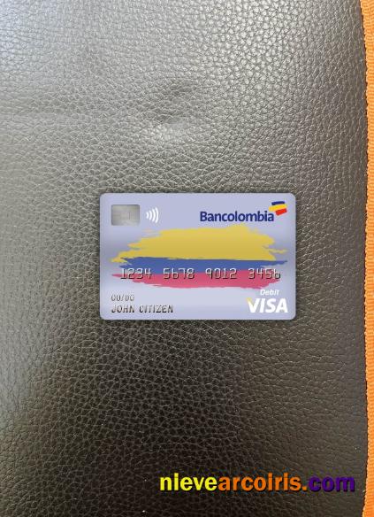 Colombia bancolombia bank visa debit card photolook